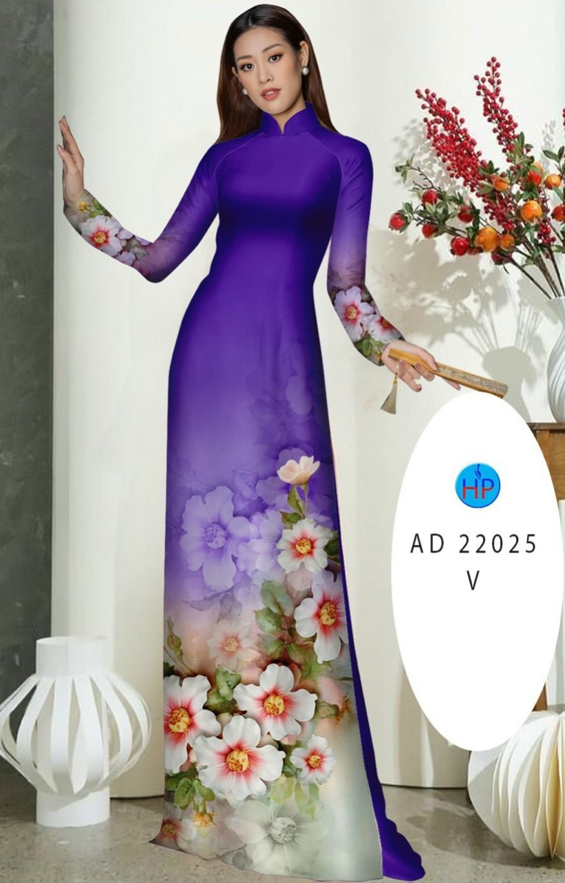 Vải áo dài hoa 3d ad 22025 - Ảnh 5
