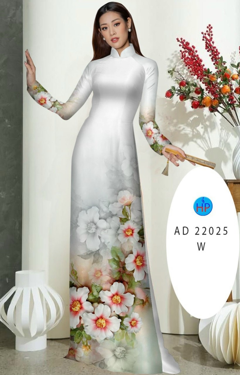 Vải áo dài hoa 3d ad 22025 - Ảnh 2