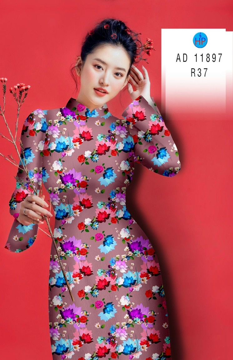 Vải áo dài hoa đều ad 11897 - Ảnh 11