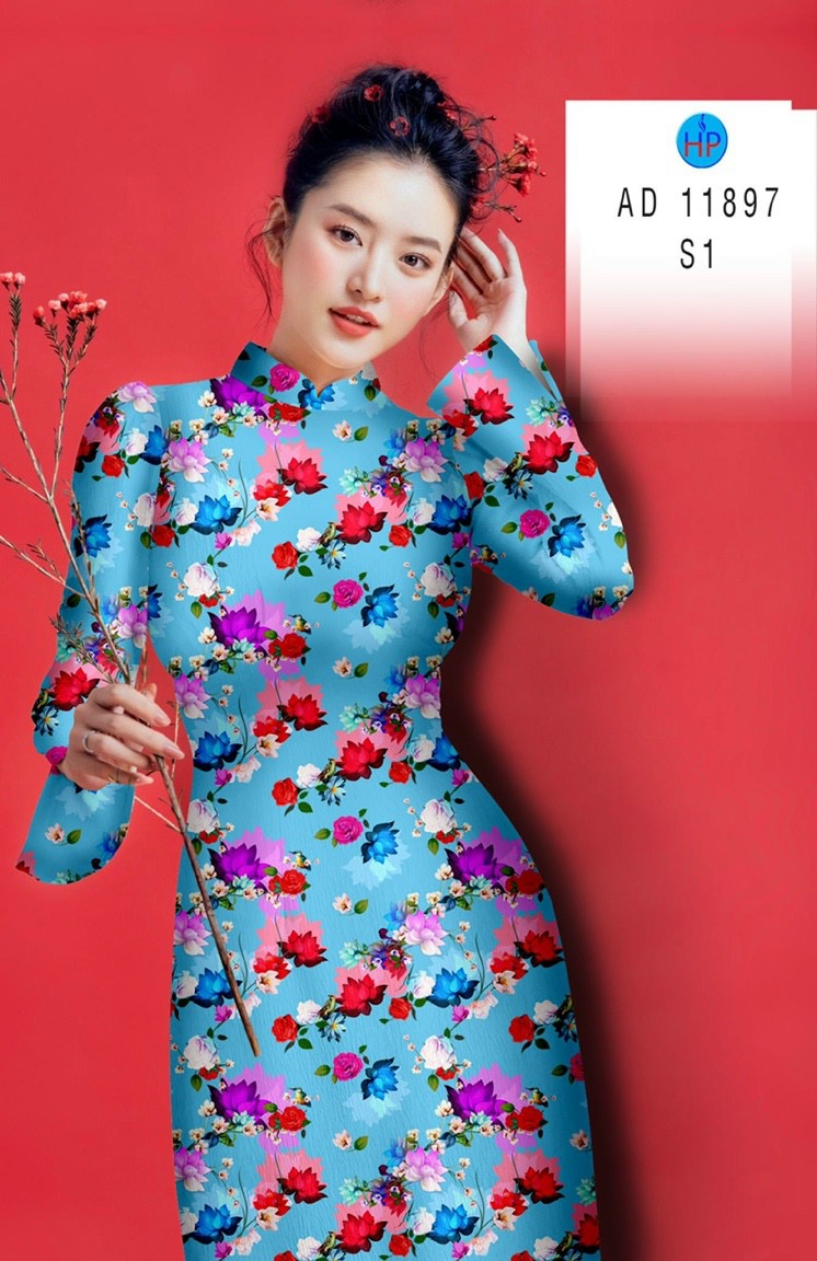 Vải áo dài hoa đều ad 11897 - Ảnh 14