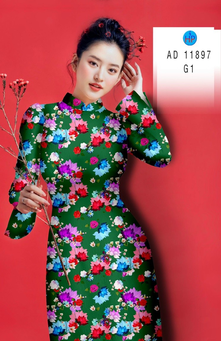 Vải áo dài hoa đều ad 11897 - Ảnh 9