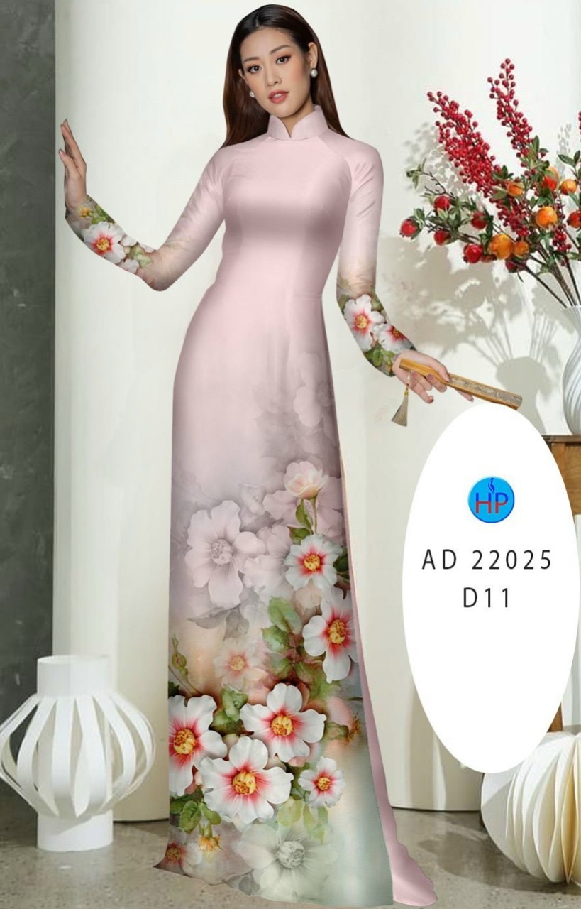 Vải áo dài hoa 3d ad 22025 - Ảnh 12