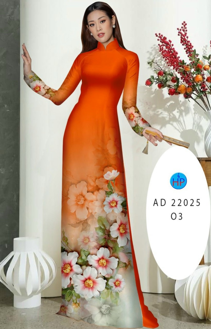 Vải áo dài hoa 3d ad 22025 - Ảnh 3