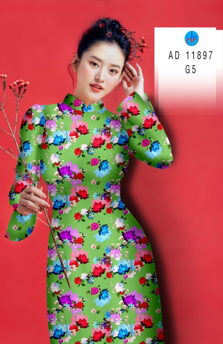 Vải áo dài hoa đều ad 11897 - Ảnh 8