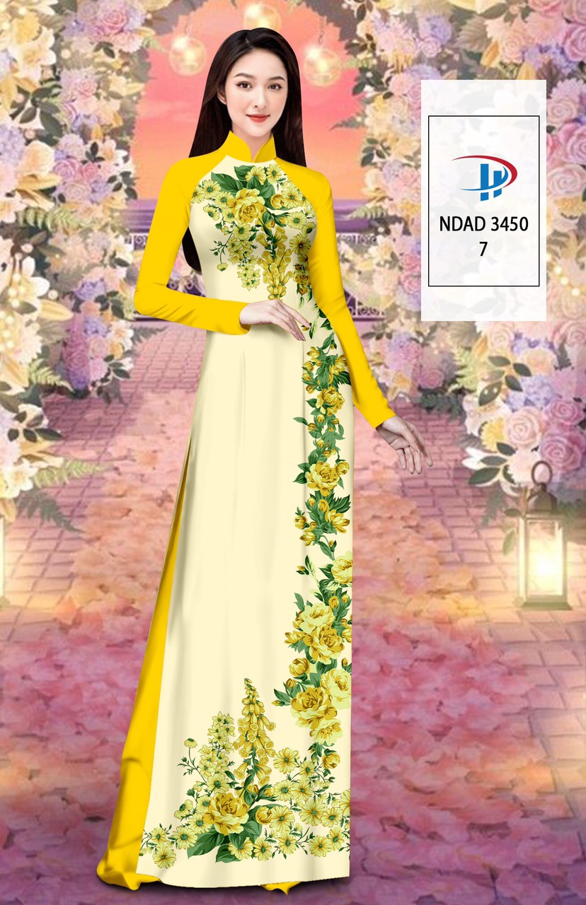 Vải áo dài hoa 3d ndad-3450
