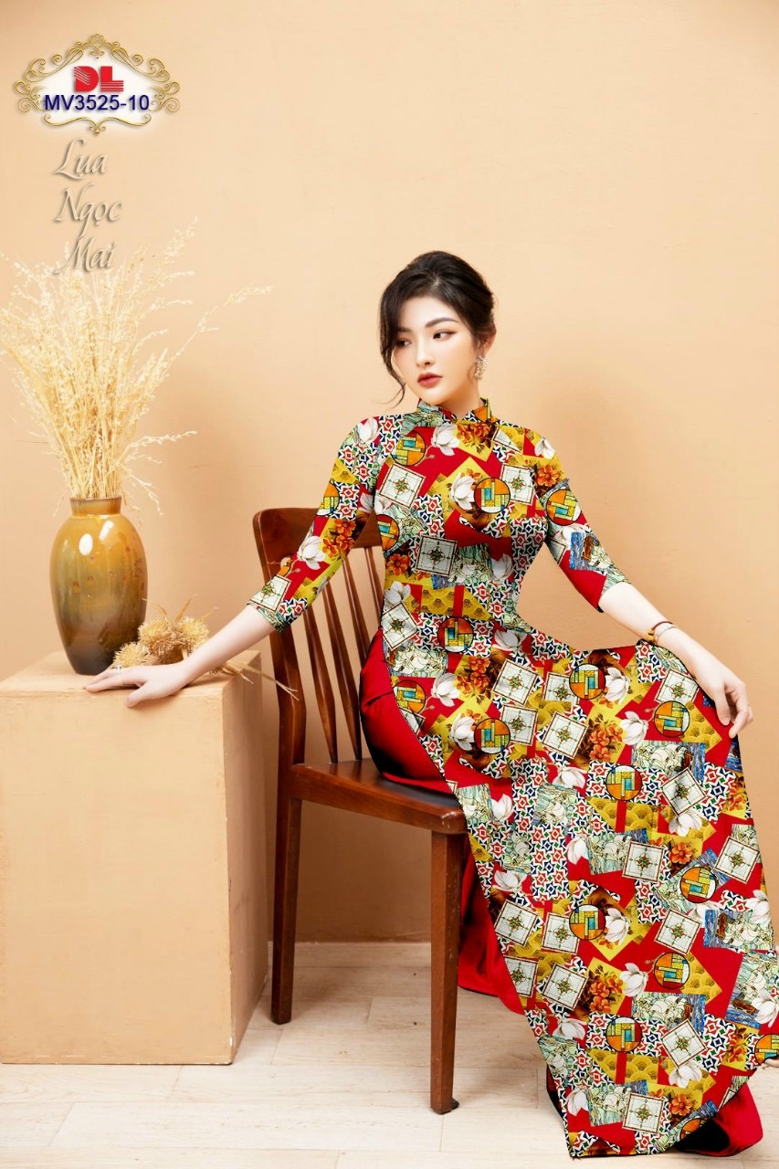 Vải áo dài hoa văn đều dlmv-3525 - Ảnh 8
