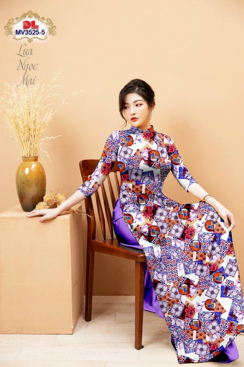 Vải áo dài hoa văn đều dlmv-3525 - Ảnh 15