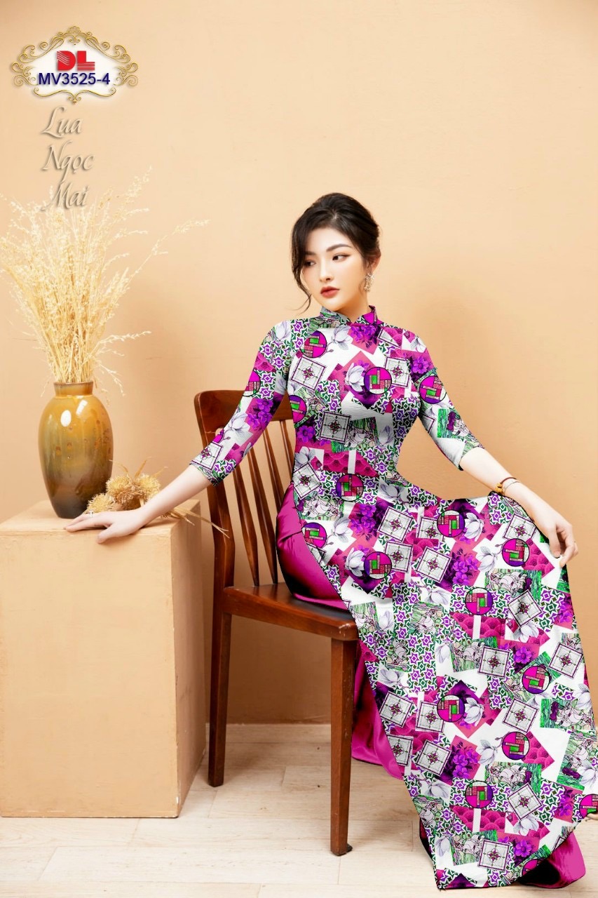 Vải áo dài hoa văn đều dlmv-3525 - Ảnh 14