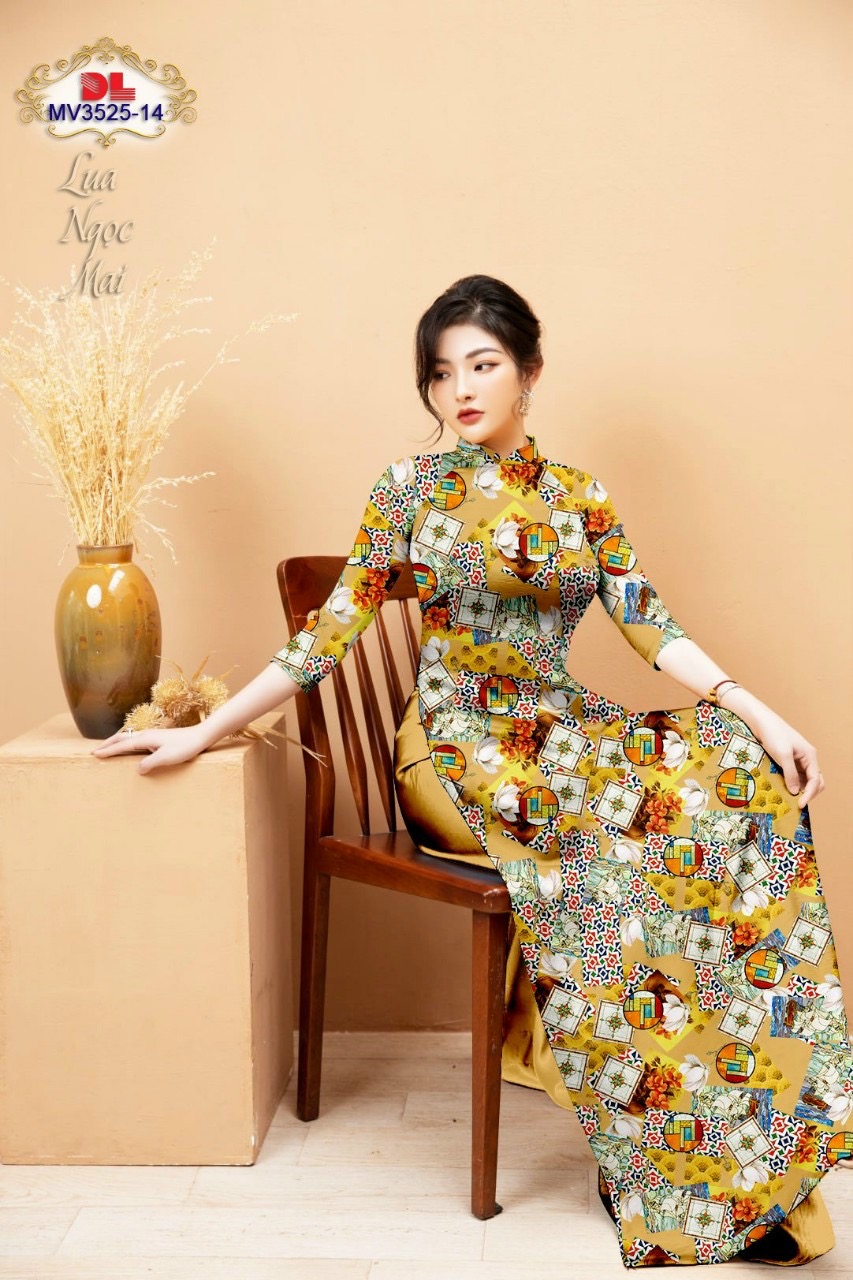 Vải áo dài hoa văn đều dlmv-3525 - Ảnh 6