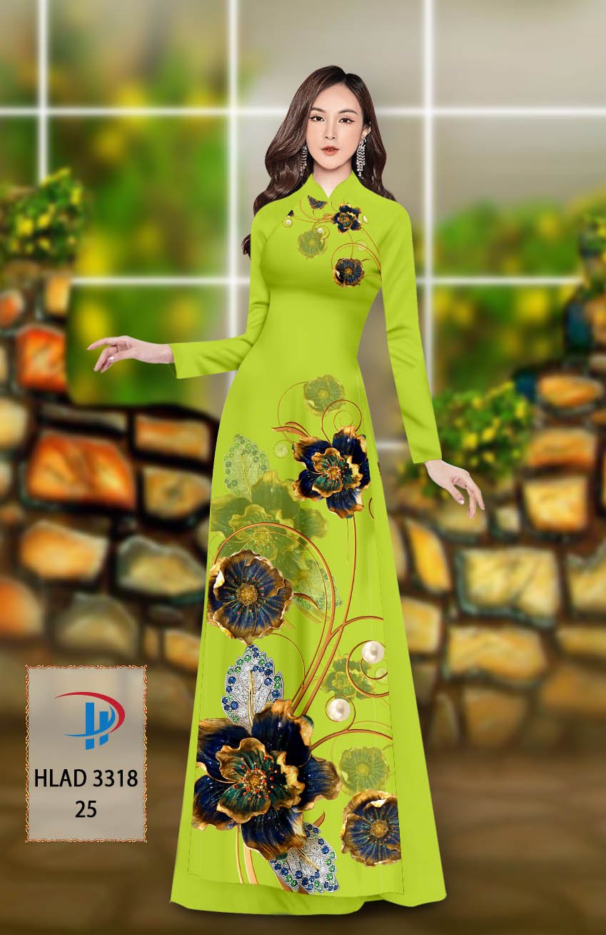Vải áo dài hoa 3d hlad-3318 - Ảnh 24