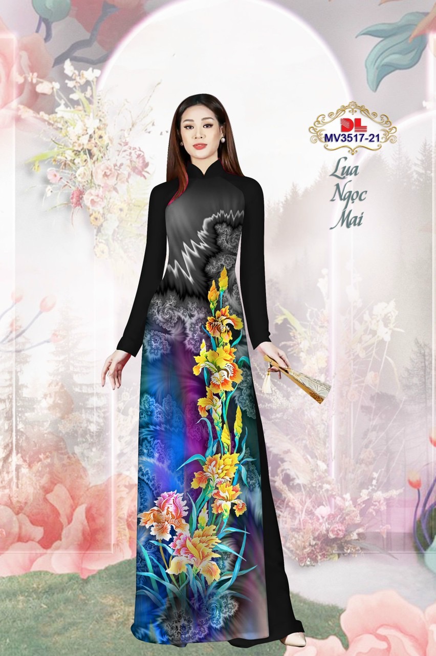 Vải áo dài lụa ngọc mai hoa 3d dlmv-3517 - Ảnh 10