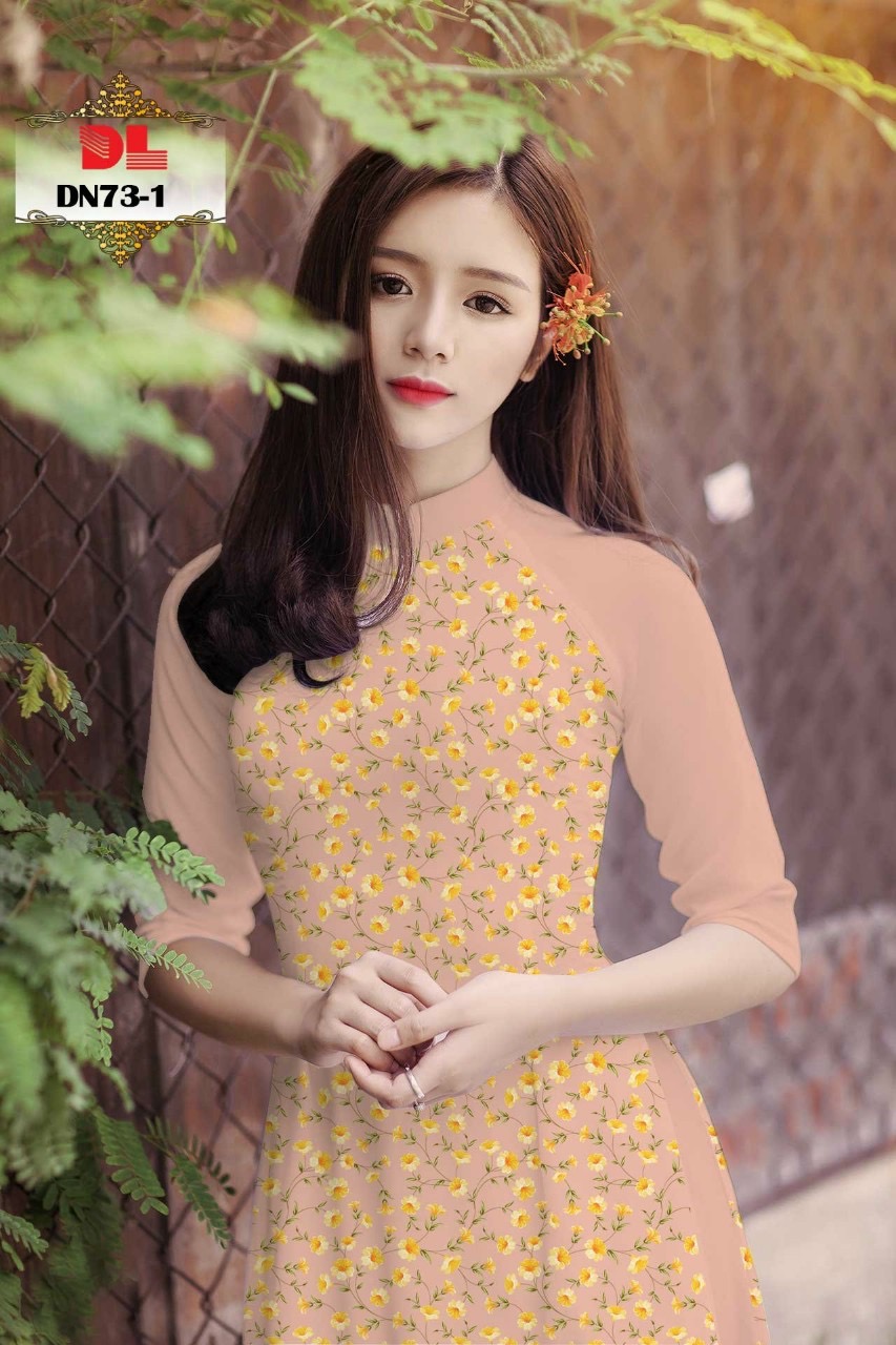 Vải áo dài hoa nhí dldn-73 - Ảnh 4