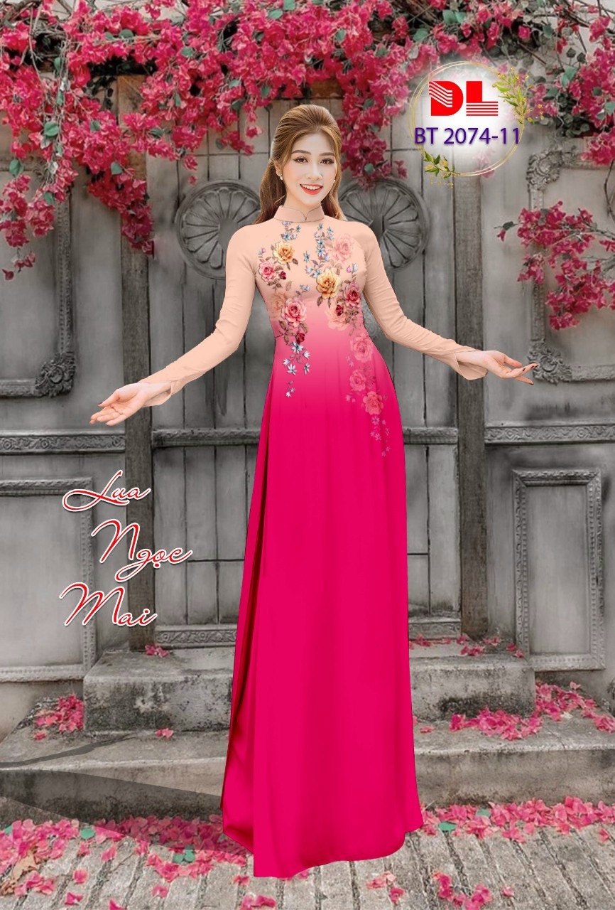Vải áo dài lụa ngọc mai hoa 3d dlbt-2074 - Ảnh 11