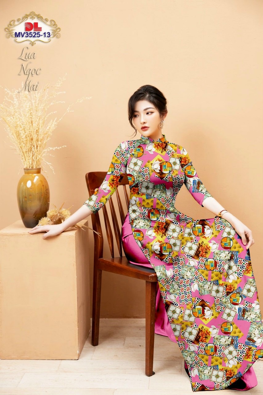Vải áo dài hoa văn đều dlmv-3525 - Ảnh 7