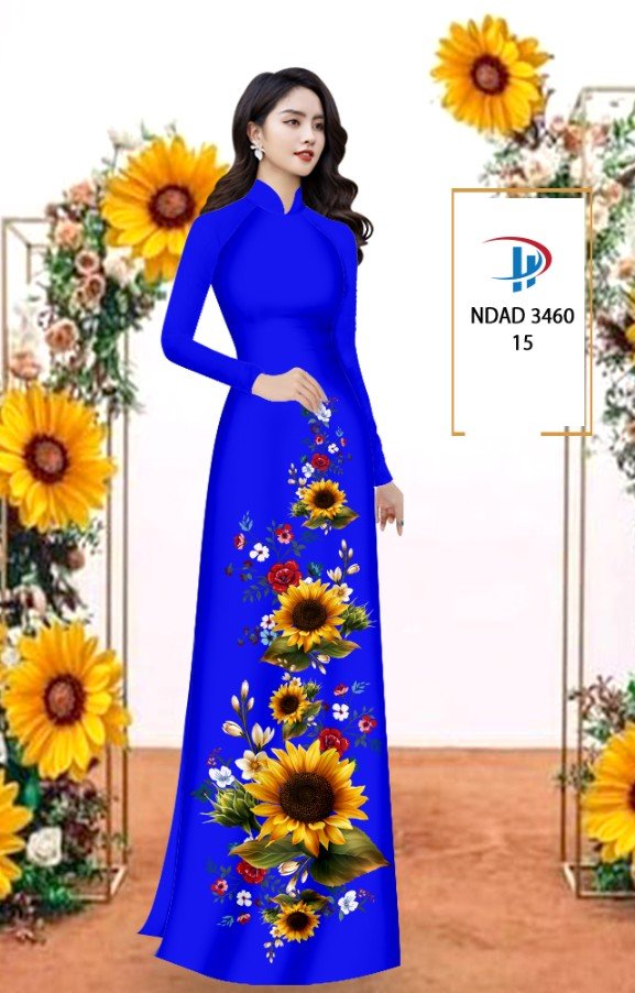 Vải áo dài hoa hướng dương ndad-3460 - Ảnh 6