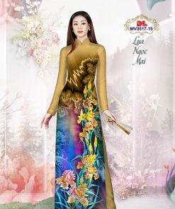 Vải áo dài lụa ngọc mai hoa 3d dlmv-3517