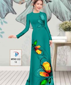 Vải áo dài hoa 3d mtad-222