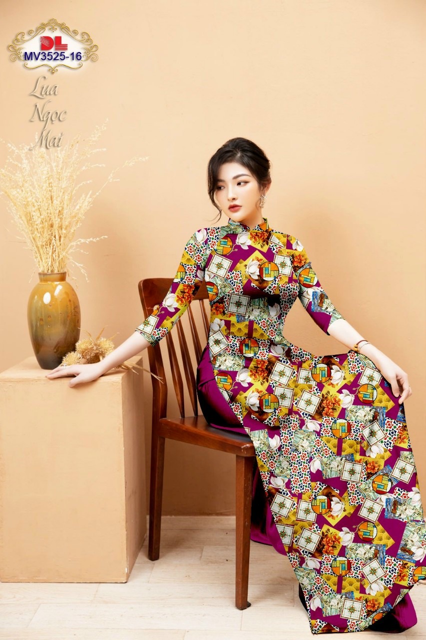 Vải áo dài hoa văn đều dlmv-3525 - Ảnh 3