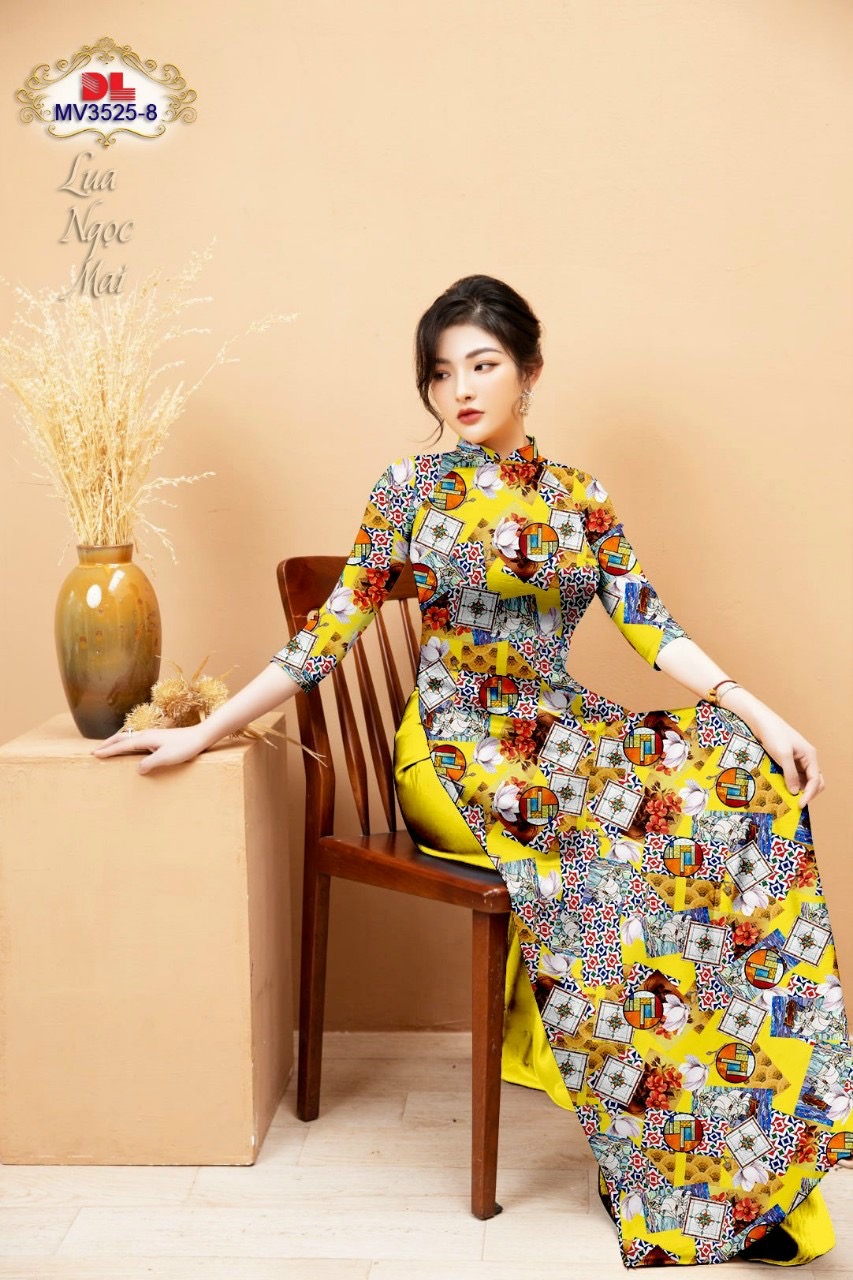 Vải áo dài hoa văn đều dlmv-3525 - Ảnh 12