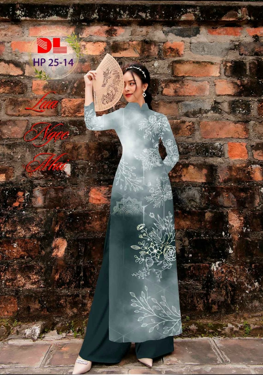 Vải áo dài hoa 3d dlhp-25 - Ảnh 4