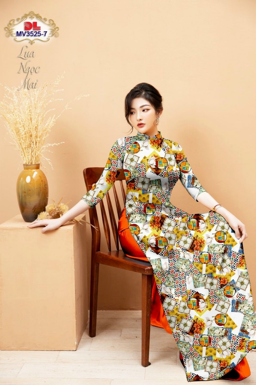 Vải áo dài hoa văn đều dlmv-3525 - Ảnh 18