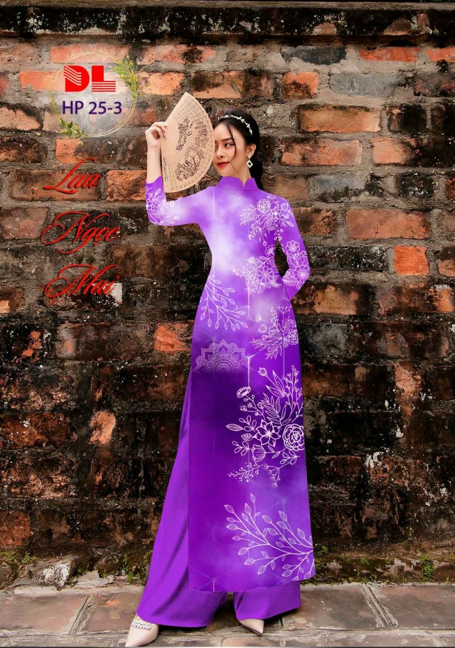 Vải áo dài hoa 3d dlhp-25 - Ảnh 12