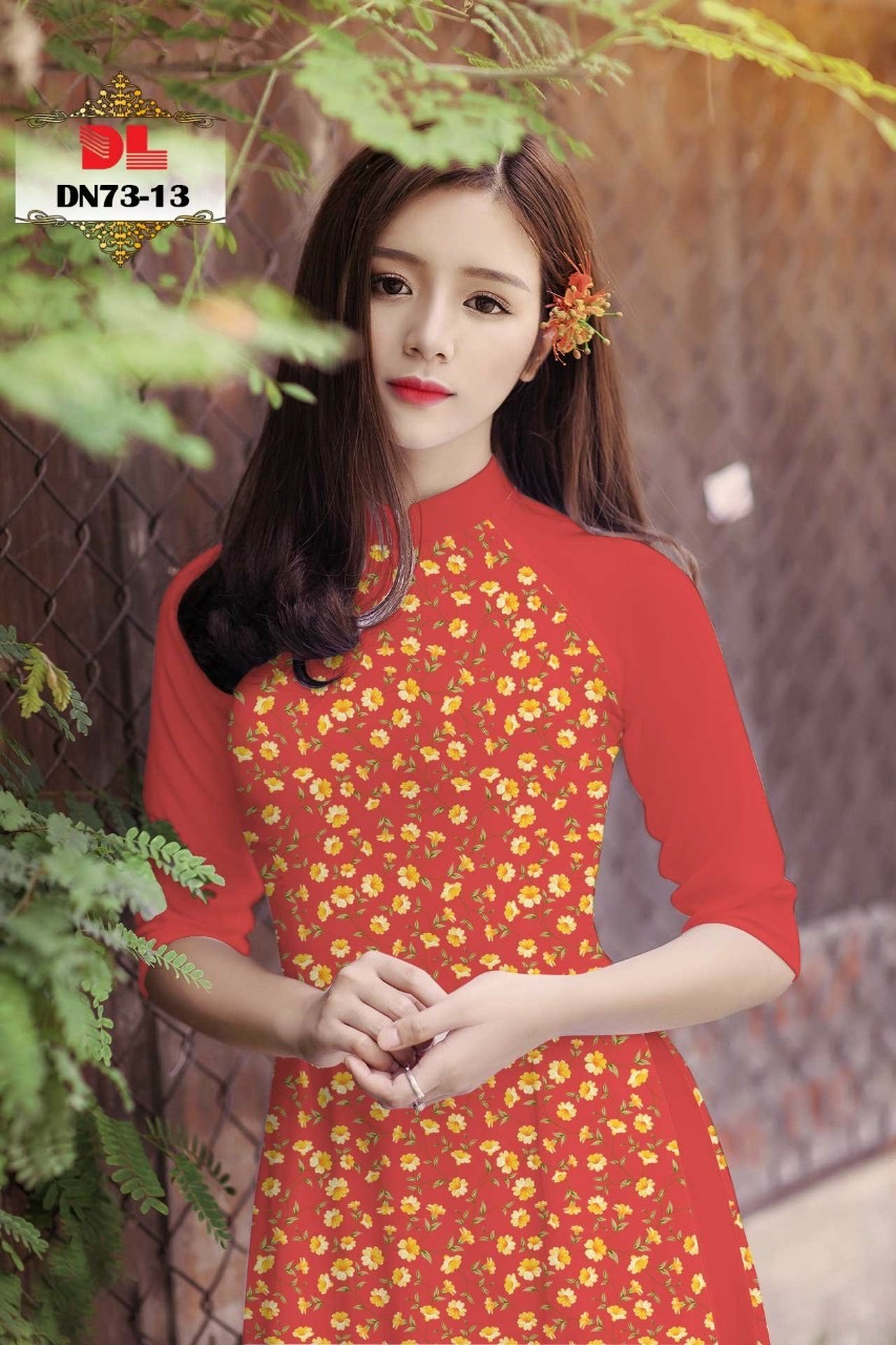 Vải áo dài hoa nhí dldn-73 - Ảnh 9