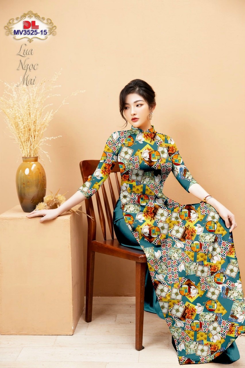 Vải áo dài hoa văn đều dlmv-3525 - Ảnh 5