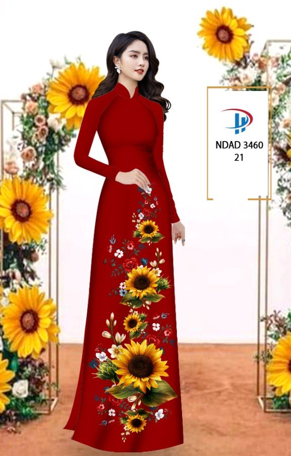 Vải áo dài hoa hướng dương ndad-3460 - Ảnh 11