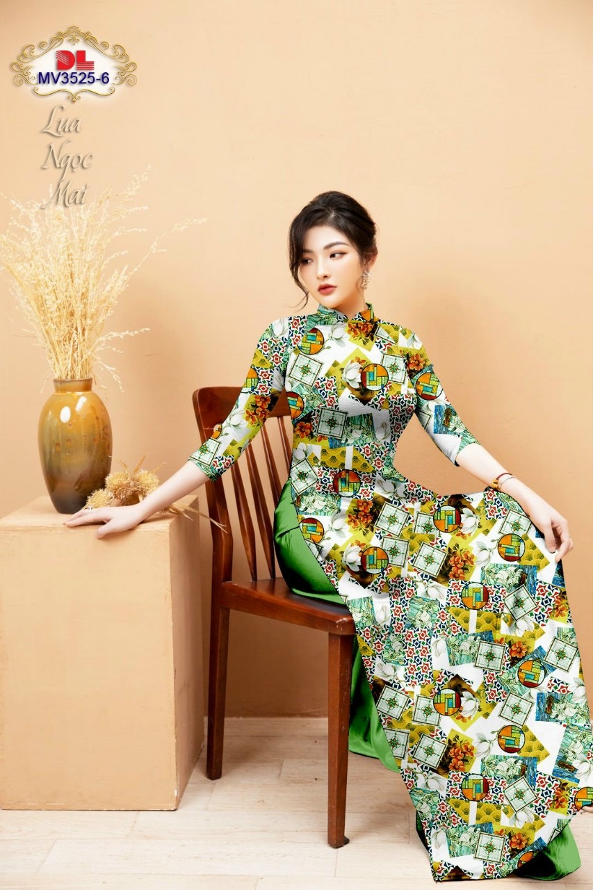 Vải áo dài hoa văn đều dlmv-3525 - Ảnh 16