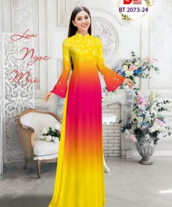 Alternative view of Vải áo dài lụa ngọc mai hoa 3d dlbt-2073