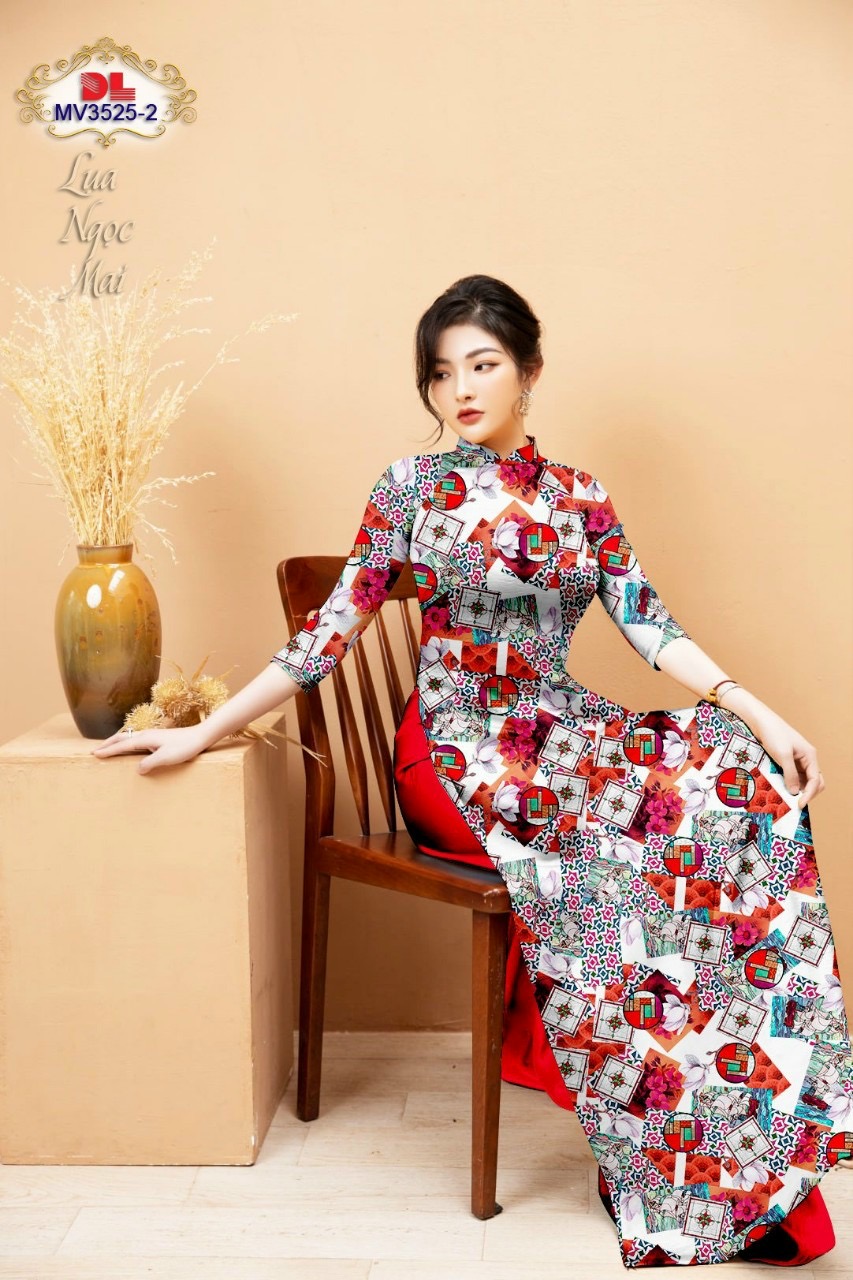 Vải áo dài hoa văn đều dlmv-3525 - Ảnh 4