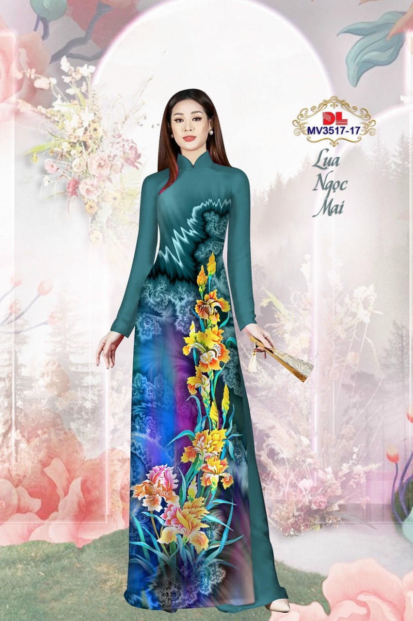 Vải áo dài lụa ngọc mai hoa 3d dlmv-3517 - Ảnh 14
