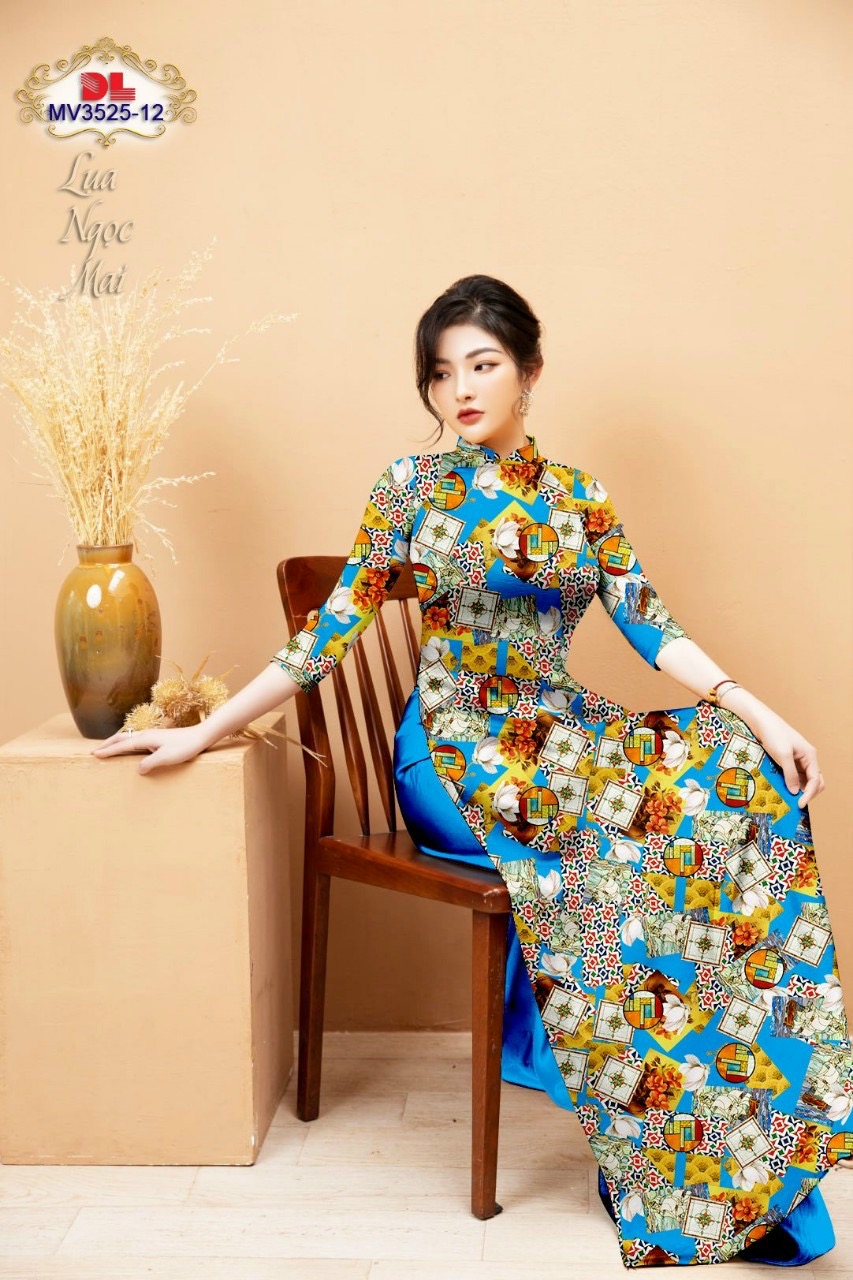 Vải áo dài hoa văn đều dlmv-3525 - Ảnh 11
