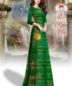 Vải áo dài lụa ngọc mai phong cảnh dlhp-14
