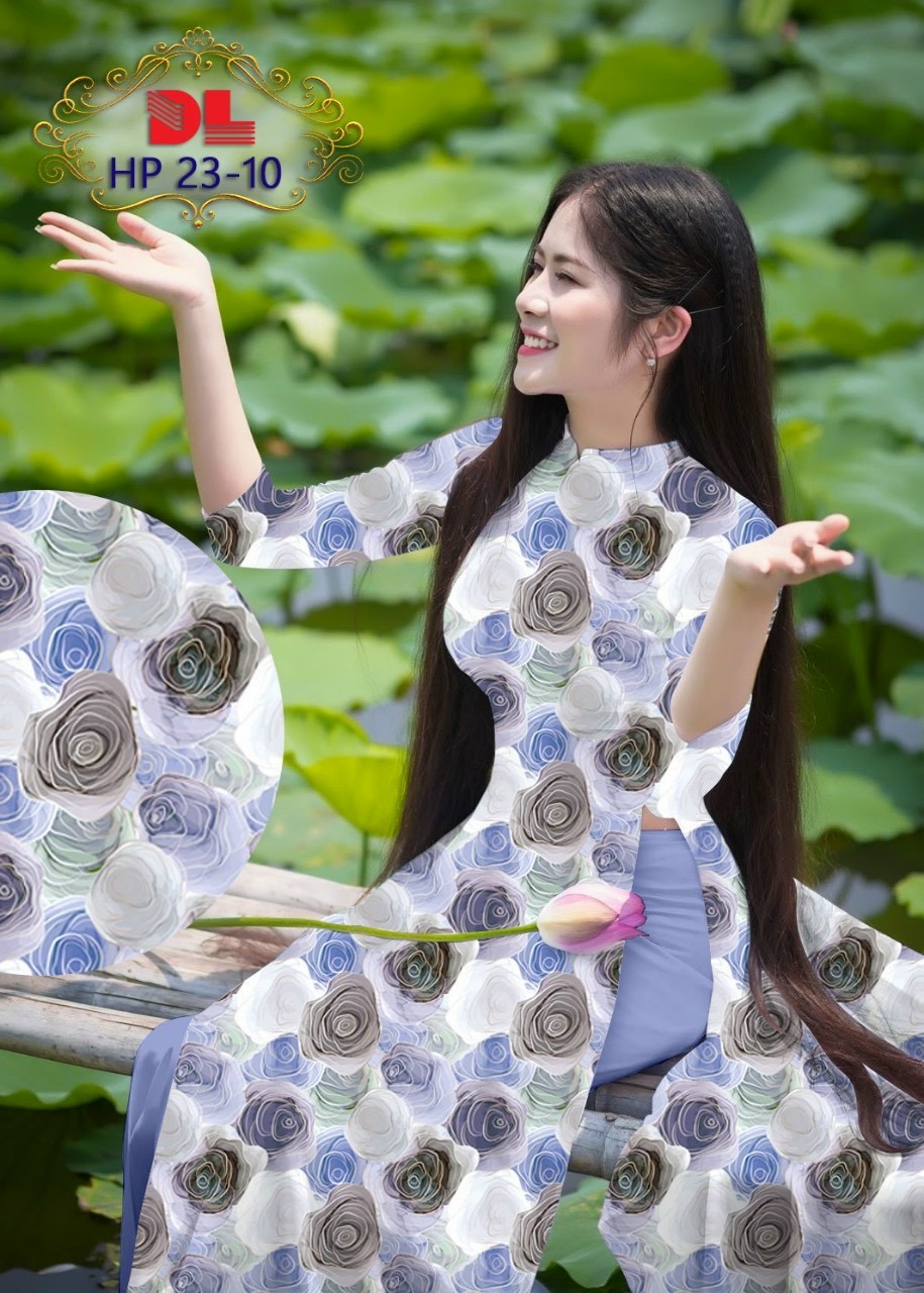 Vải áo dài hoa đều dlhp-23 - Ảnh 5