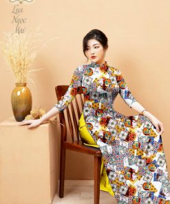 Vải áo dài hoa văn đều dlmv-3525