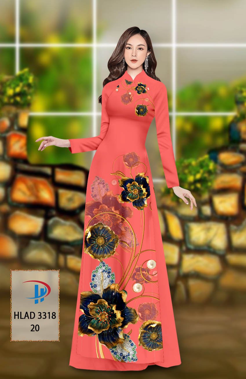 Vải áo dài hoa 3d hlad-3318 - Ảnh 10
