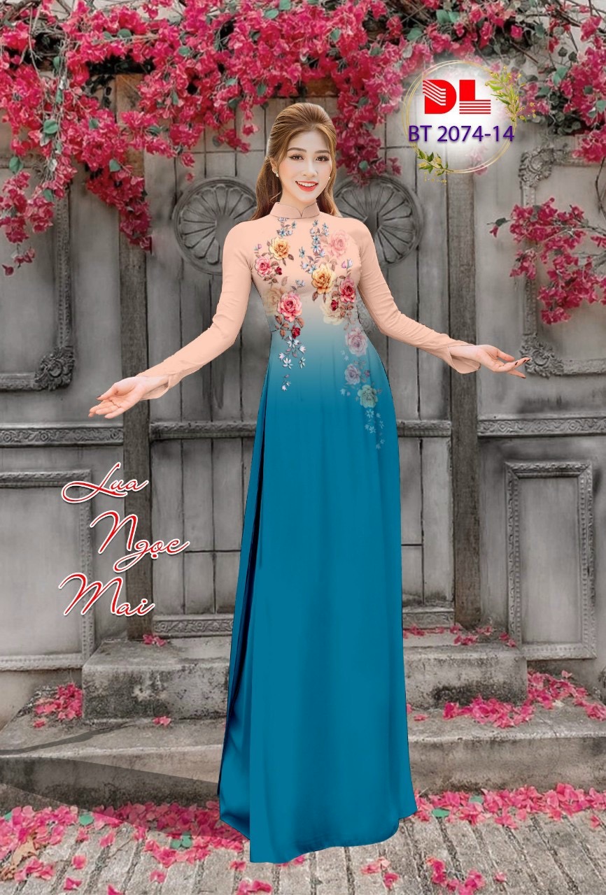 Vải áo dài lụa ngọc mai hoa 3d dlbt-2074 - Ảnh 12