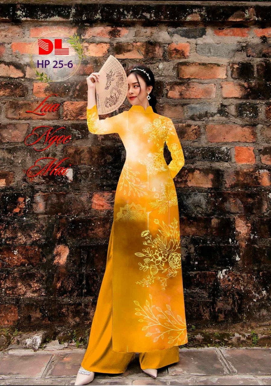 Vải áo dài hoa 3d dlhp-25 - Ảnh 9