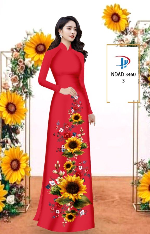 Vải áo dài hoa hướng dương ndad-3460