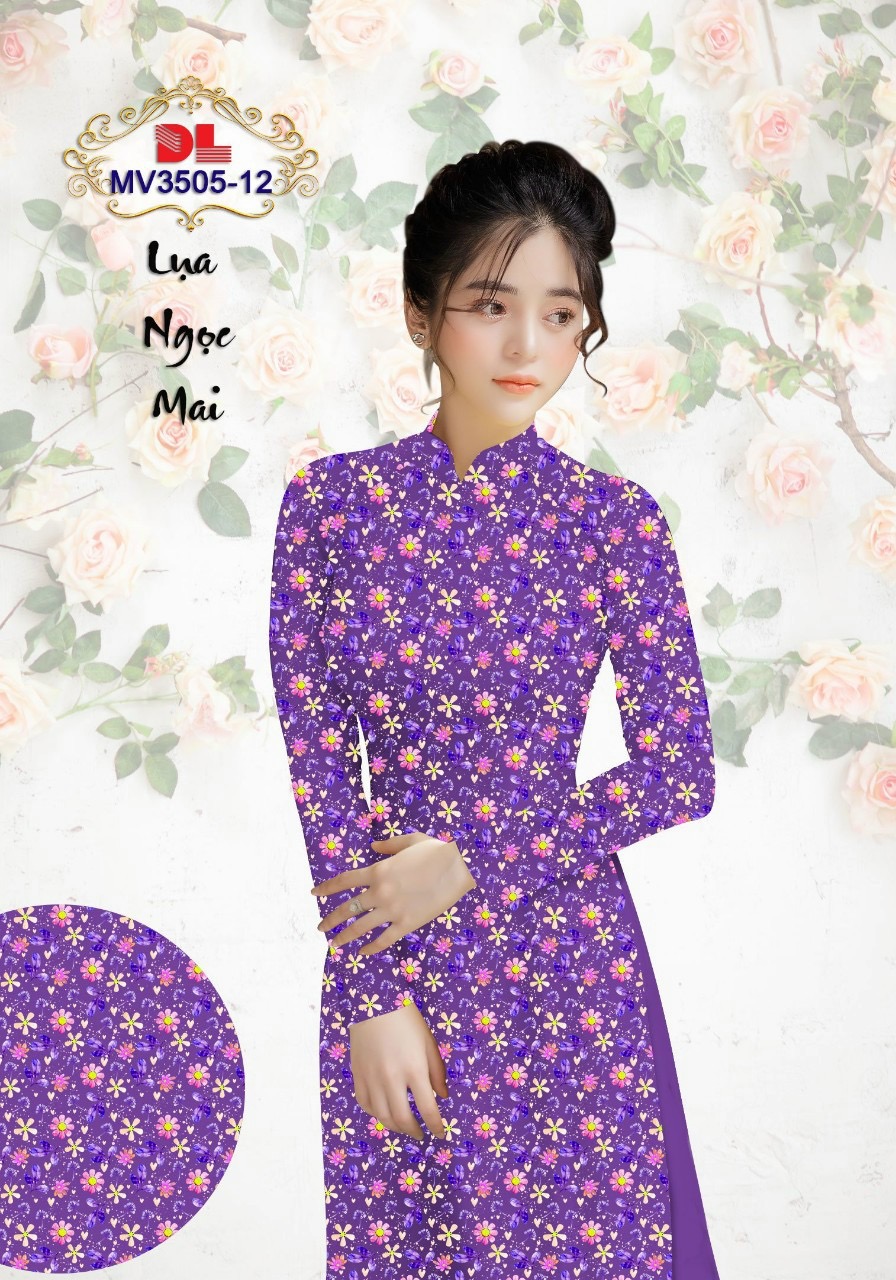 Vải áo dài lụa ngọc mai hoa nhí dlmv3505 - Ảnh 6