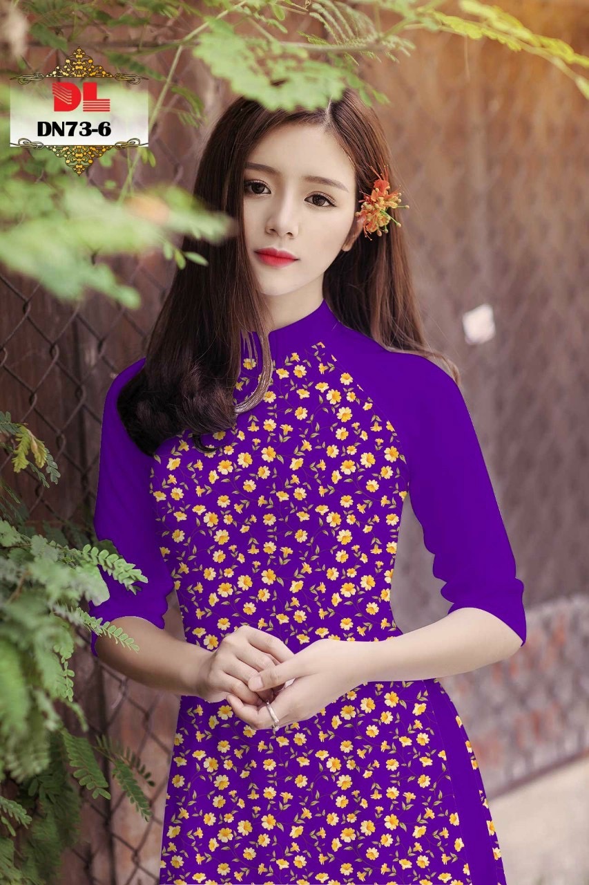 Vải áo dài hoa nhí dldn-73 - Ảnh 6