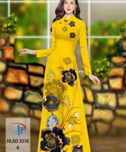 Vải áo dài hoa 3d hlad-3318