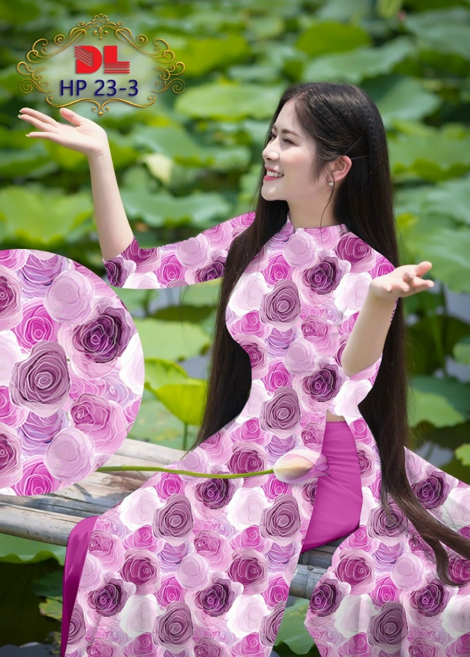 Vải áo dài hoa đều dlhp-23 - Ảnh 11