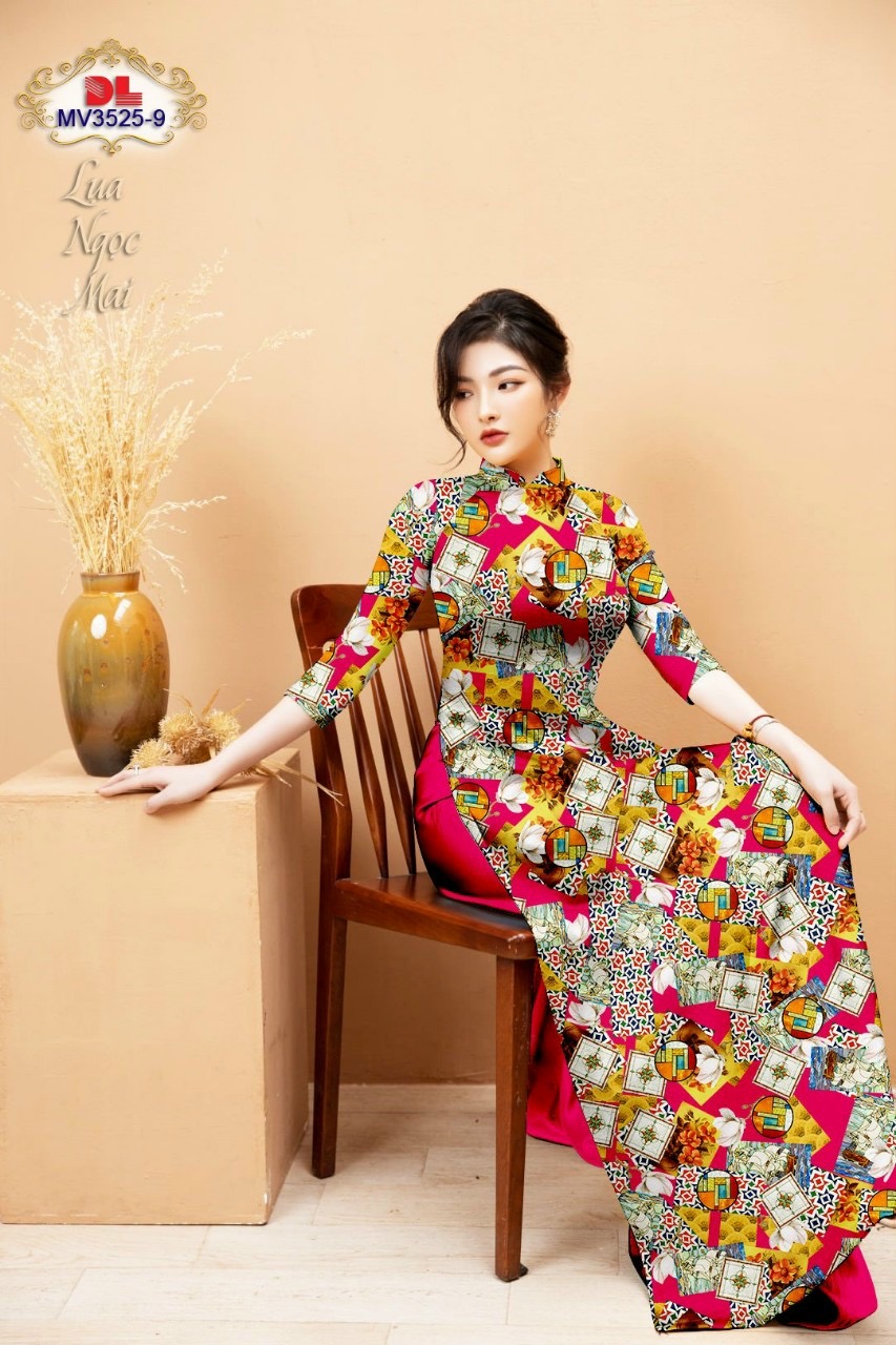 Vải áo dài hoa văn đều dlmv-3525 - Ảnh 13