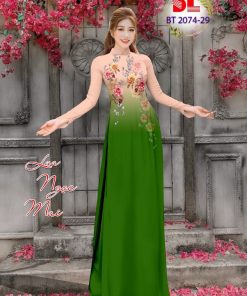 Alternative view of Vải áo dài lụa ngọc mai hoa 3d dlbt-2074