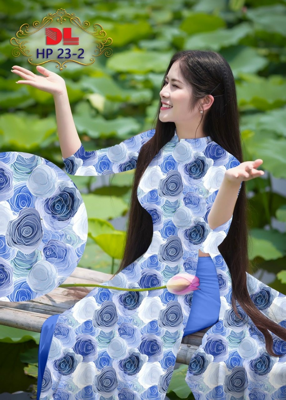 Vải áo dài hoa đều dlhp-23