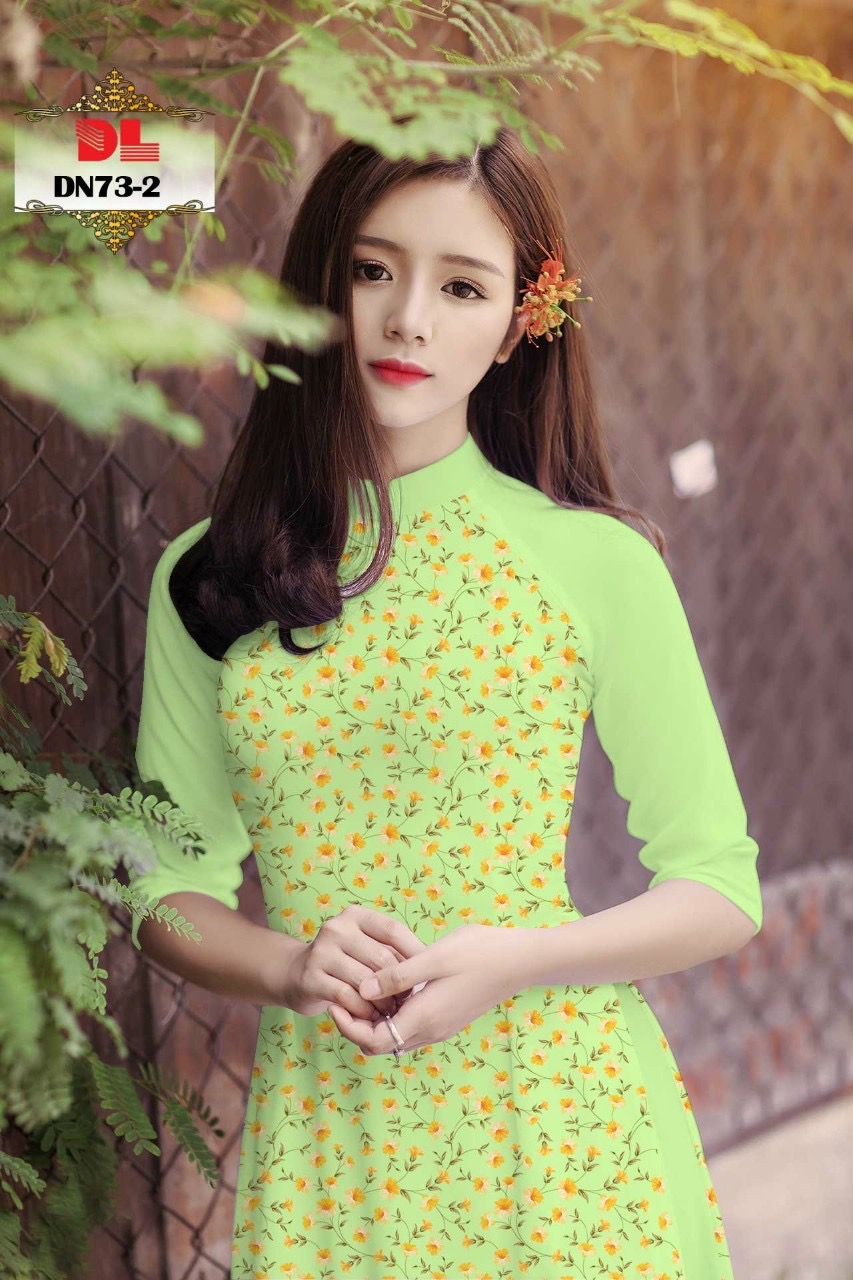 Vải áo dài hoa nhí dldn-73 - Ảnh 2