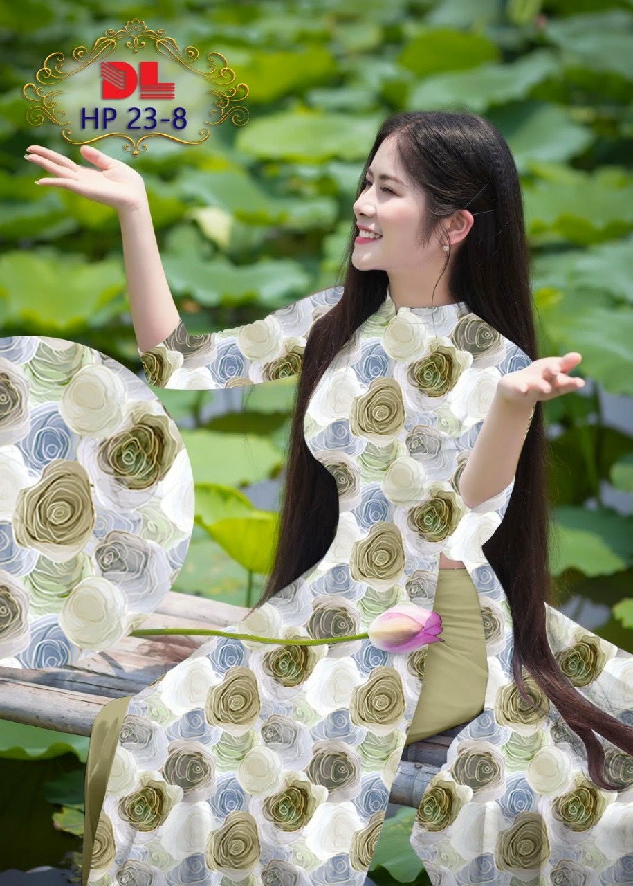 Vải áo dài hoa đều dlhp-23 - Ảnh 2